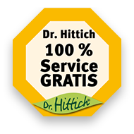 Dr. Hittich 100 % Service GRATIS Siegel: Garantiert sicher durch 100 % Service GRATIS